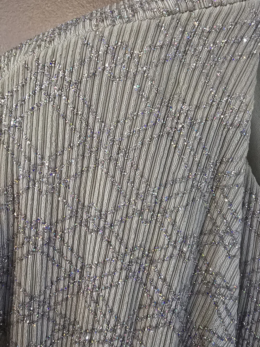 Alex Evenings Pale Sage Sparkle Open-Front Cardigan Set